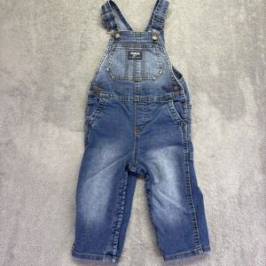 OshKosh B'gosh Overalls Toddler Boys 18m Denim Bib Carpenter One-Piece Coveralls